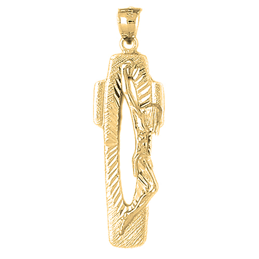 Yellow Gold-plated Silver Crucifix Pendant