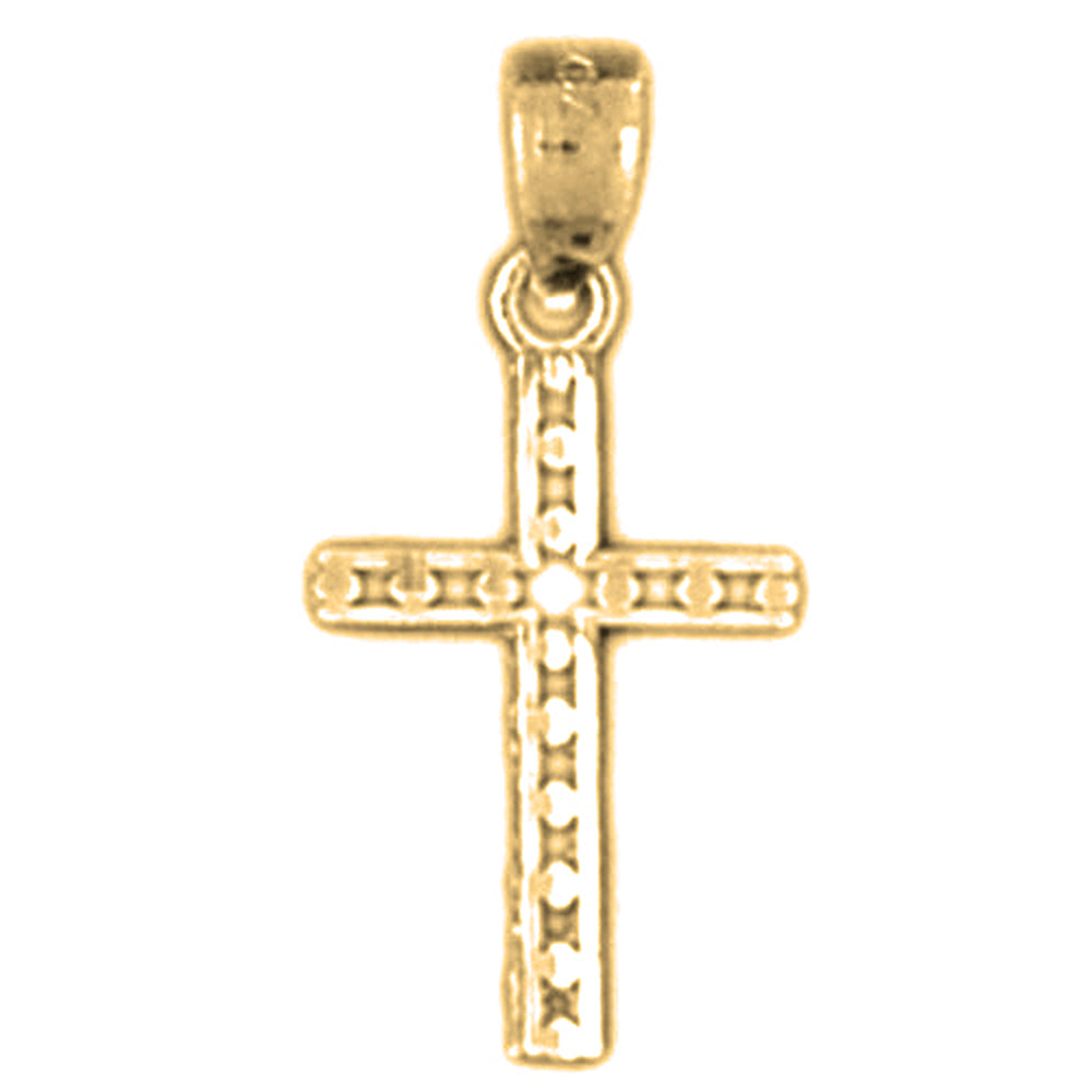 Yellow Gold-plated Silver Crucifix Pendant