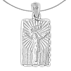 Sterling Silver Crucifix Pendant (Rhodium or Yellow Gold-plated)