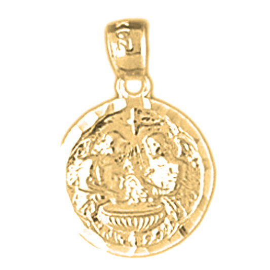 Yellow Gold-plated Silver Baptism Pendant