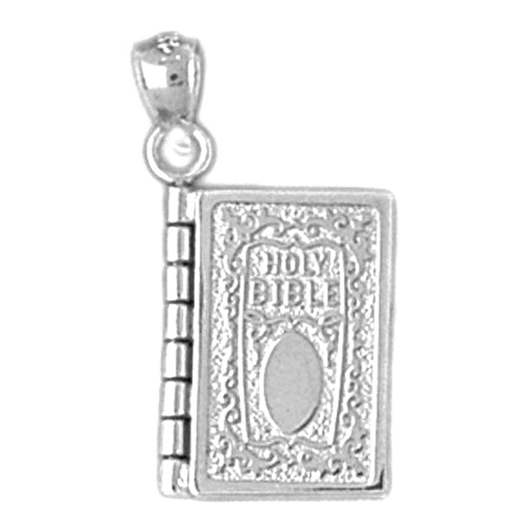 Sterling Silver Holy Bible With Lords Prayer Inside Pendant