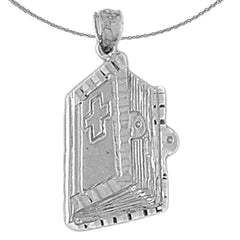 Sterling Silver Holy Bible Pendant (Rhodium or Yellow Gold-plated)