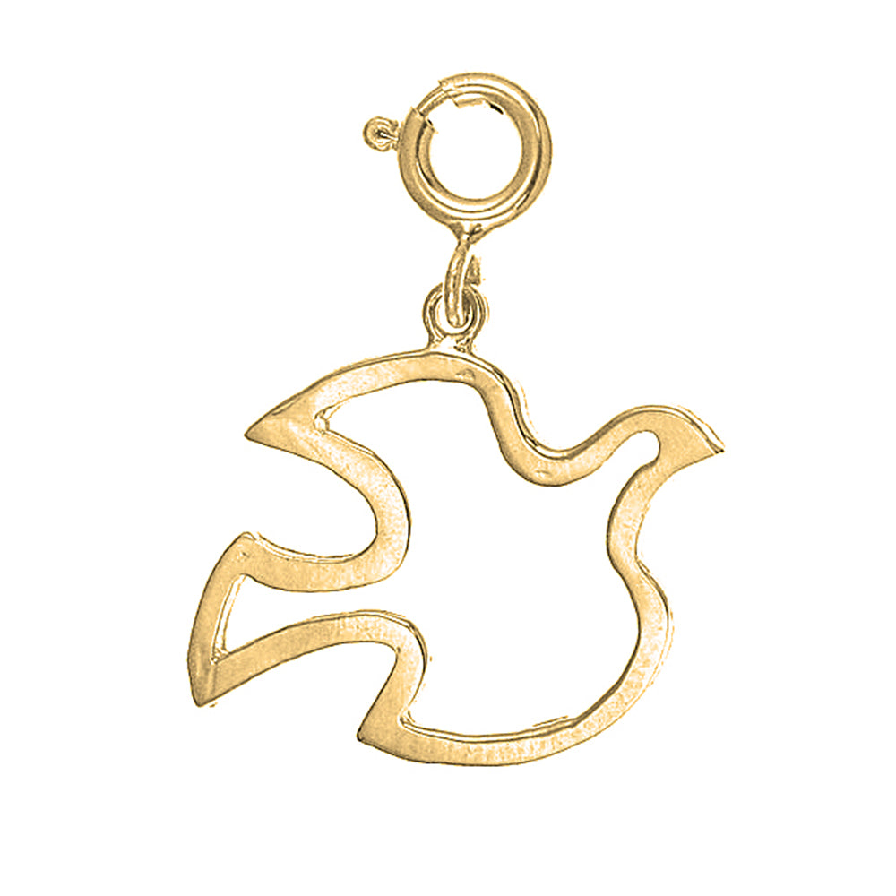 Yellow Gold-plated Silver Dove, Holy Spirit Dove Pendant