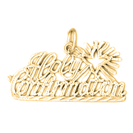 Yellow Gold-plated Silver Holy Confirmation Pendant