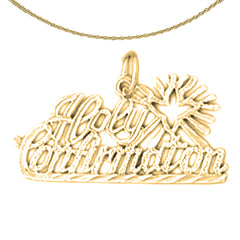 Sterling Silver Holy Confirmation Pendant (Rhodium or Yellow Gold-plated)