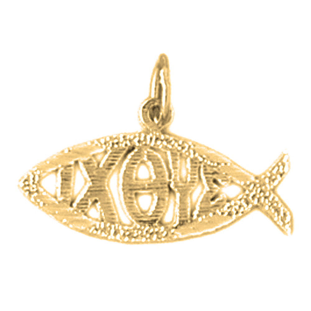 Yellow Gold-plated Silver Ixoye Fish Pendant