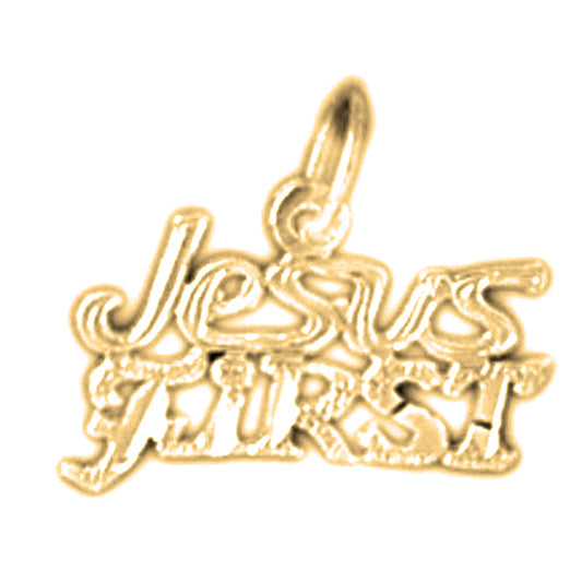Yellow Gold-plated Silver Jesus First Pendant