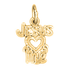 Yellow Gold-plated Silver Jesus Loves Me Pendant