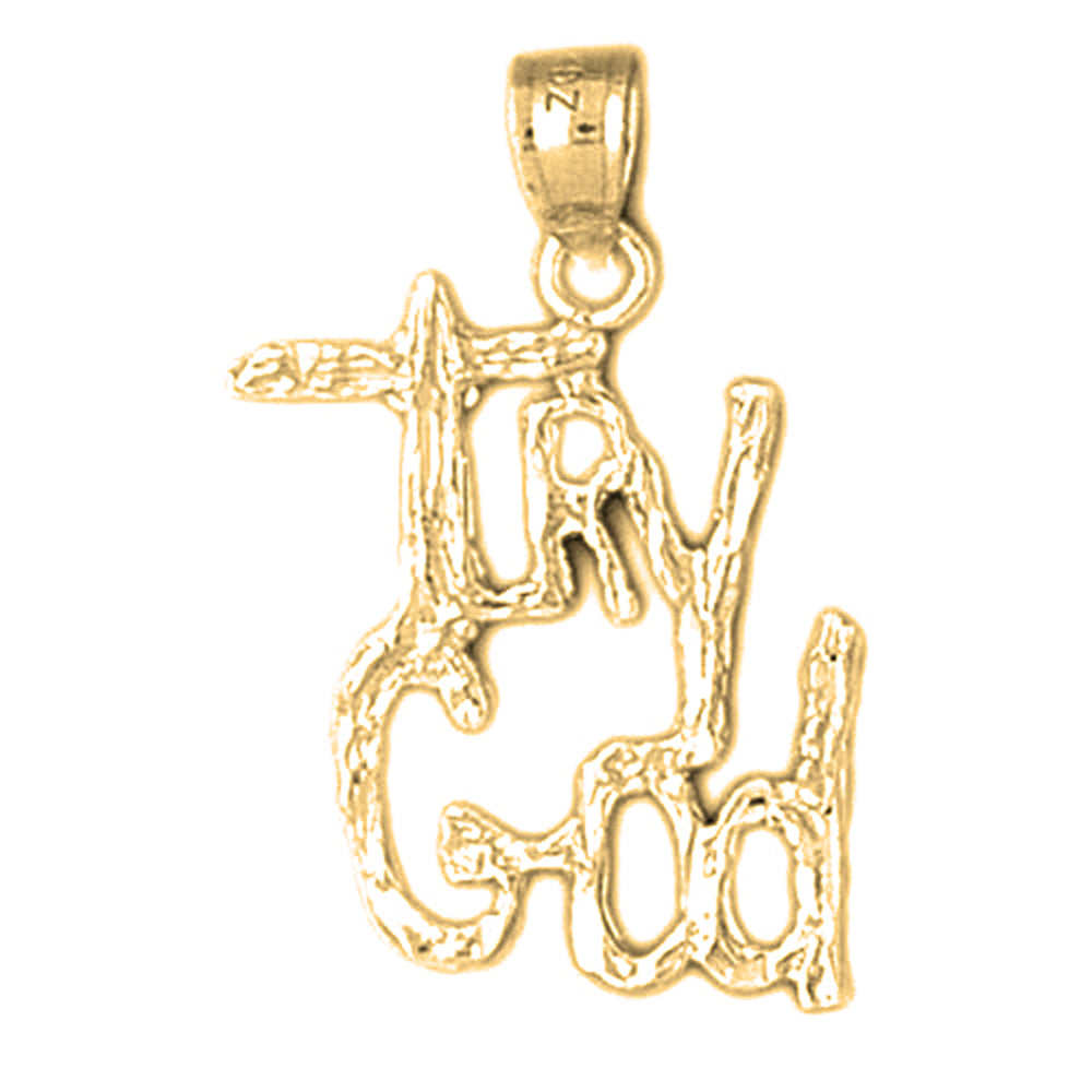 Yellow Gold-plated Silver Try God Pendant