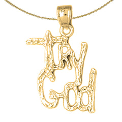 Anhänger „Try God“ aus Sterlingsilber (rhodiniert oder gelbvergoldet)