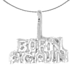 Sterling Silver Born Again Pendant (Rhodium or Yellow Gold-plated)