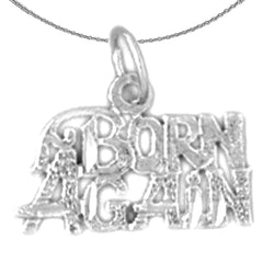 Sterling Silver Born Again Pendant (Rhodium or Yellow Gold-plated)