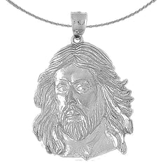 Sterling Silver Jesus Pendant (Rhodium or Yellow Gold-plated)