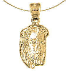 Jesus-Anhänger aus Sterlingsilber (rhodiniert oder gelbvergoldet)