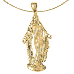 Colgante Madre María de plata de ley (bañado en rodio o oro amarillo)