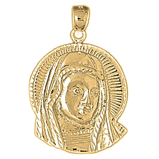 10K, 14K or 18K Gold Mother Mary Pendant