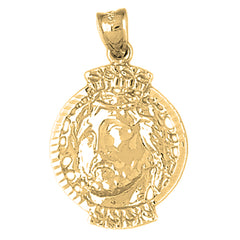 Yellow Gold-plated Silver Jesus Medal Pendant