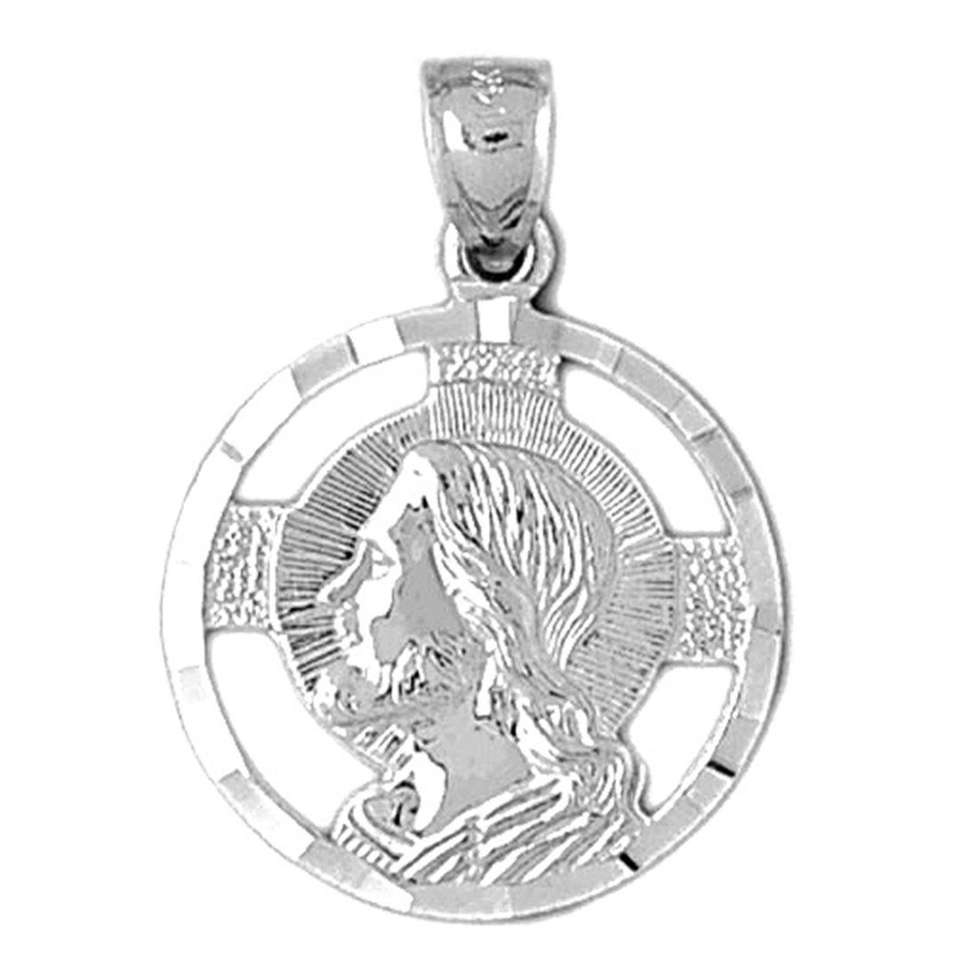 Sterling Silver Jesus Medal Pendant