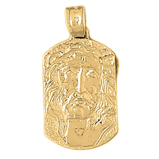 10K, 14K or 18K Gold Jesus Medal Pendant