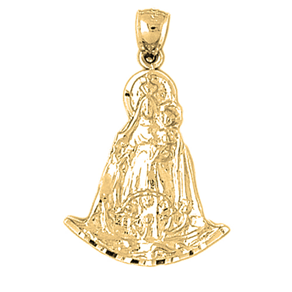 Yellow Gold-plated Silver Mother Mary Pendant