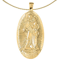 Anhänger „Mutter Maria, Mutter und Kind“ aus Sterlingsilber (rhodiniert oder gelbvergoldet)