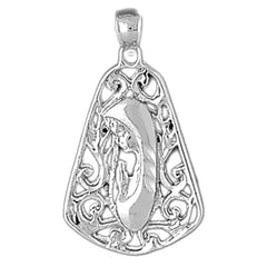 Sterling Silver Mother Mary, Praying Woman Pendant