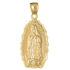Yellow Gold-plated Silver Our Lady Guadalupe Pendant