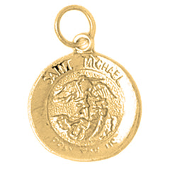 Yellow Gold-plated Silver St. Michael Pendant