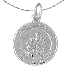 Sterling Silver St. Joseph Pendant (Rhodium or Yellow Gold-plated)