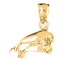 Yellow Gold-plated Silver Manatee Pendant