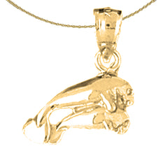 Sterling Silver Manatee Pendant (Rhodium or Yellow Gold-plated)