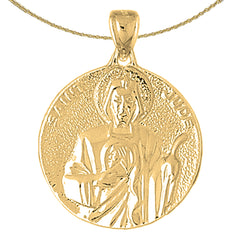Colgante de San Judas de plata de ley (bañado en rodio o oro amarillo)