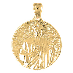 Yellow Gold-plated Silver St. Jude Pendant