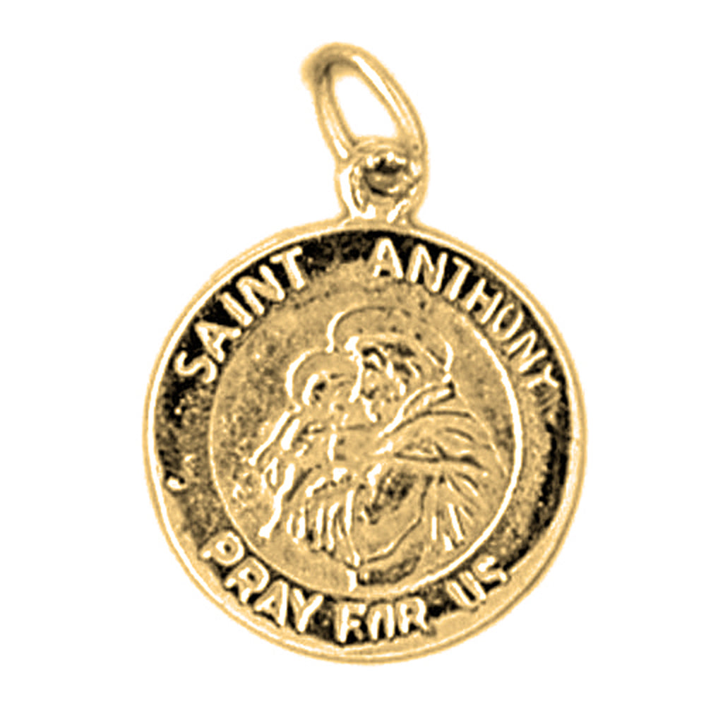 Yellow Gold-plated Silver St. Anthony Pendant