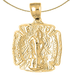 Colgante de San Florián de plata de ley (bañado en rodio o oro amarillo)