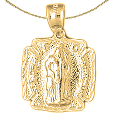 Sterling Silver St. Florian Pendant (Rhodium or Yellow Gold-plated)
