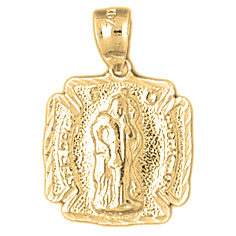 Yellow Gold-plated Silver St. Florian Pendant
