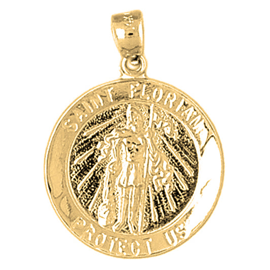 10K, 14K or 18K Gold Saint Florian Pendant