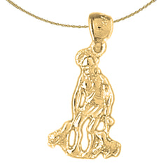 Sterling Silver St. Lazarus Pendant (Rhodium or Yellow Gold-plated)