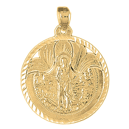 Yellow Gold-plated Silver St. Lazarus Pendant