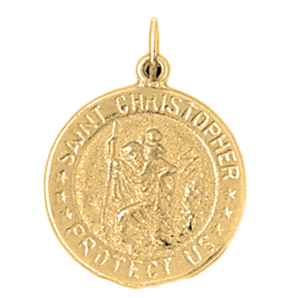 14K or 18K Gold Saint Christopher Pendant