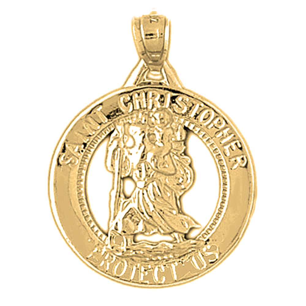 Yellow Gold-plated Silver St. Christopher Pendant