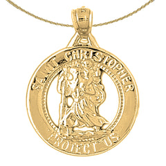 Anhänger des Heiligen Christophorus aus Sterlingsilber (rhodiniert oder gelbvergoldet)