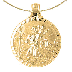 Colgante de San Cristóbal de plata de ley (bañado en rodio o oro amarillo)