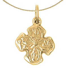 Kreuzanhänger aus Sterlingsilber (rhodiniert oder gelbvergoldet)