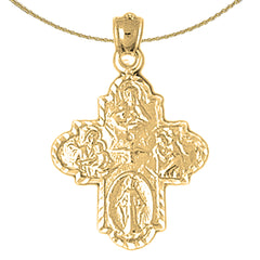 Sterling Silver Cross Pendant (Rhodium or Yellow Gold-plated)