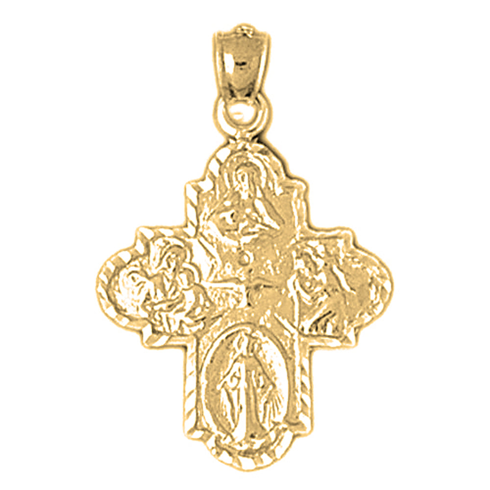 Yellow Gold-plated Silver Cross Pendant