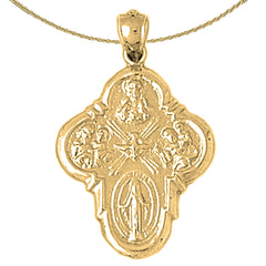 Sterling Silver Cross Pendant (Rhodium or Yellow Gold-plated)