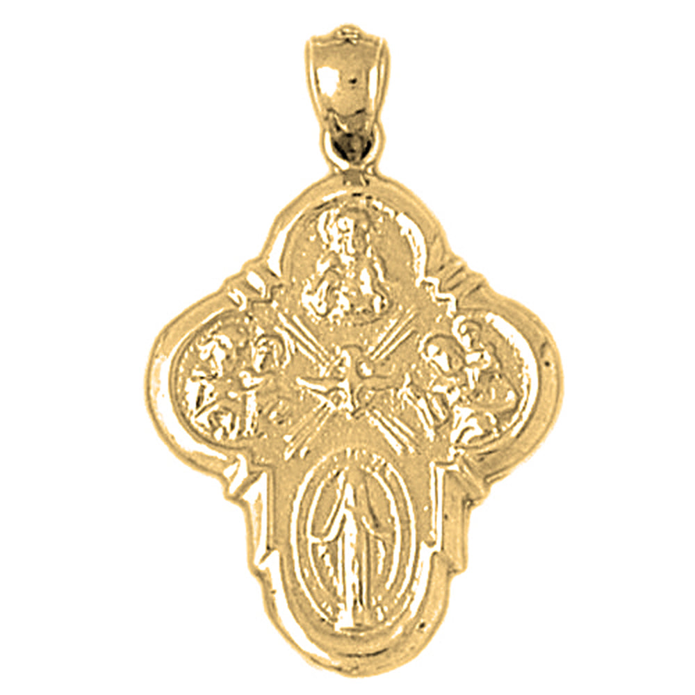 Yellow Gold-plated Silver Cross Pendant