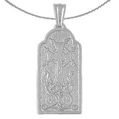 Sterling Silver Armenian Cross Pendant (Rhodium or Yellow Gold-plated)